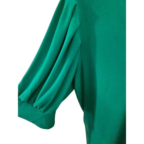 Calvin Klein Green Blouse Puff Sleeves Kelly green work office academia - Picture 4 of 6